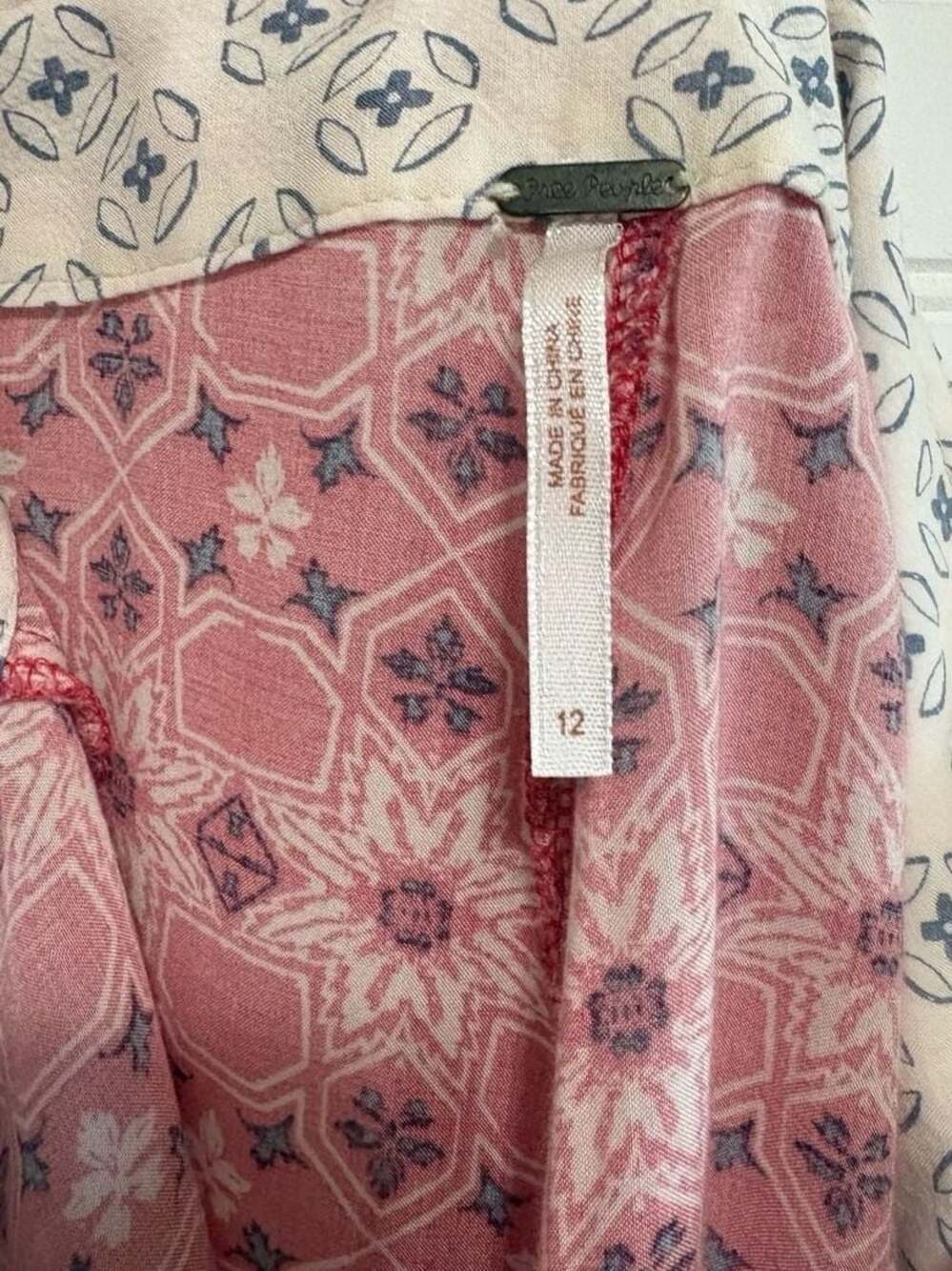 Free People Boho Mixed Print Patchwork Shorts with Pockets size 12 - Picture 5 of 5